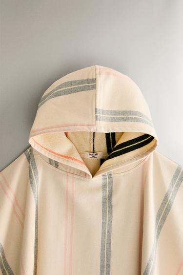 CHILDREN'S BEACH PONCHO WITH MULTICOLOURED STRIPES - Ecru by Zara - Image 2