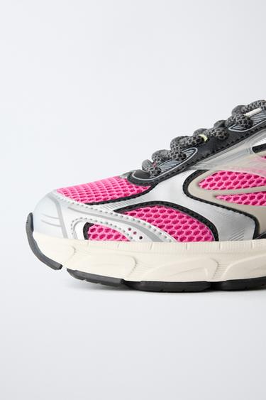 MESH TRAINERS - Pink by Zara - Image 3