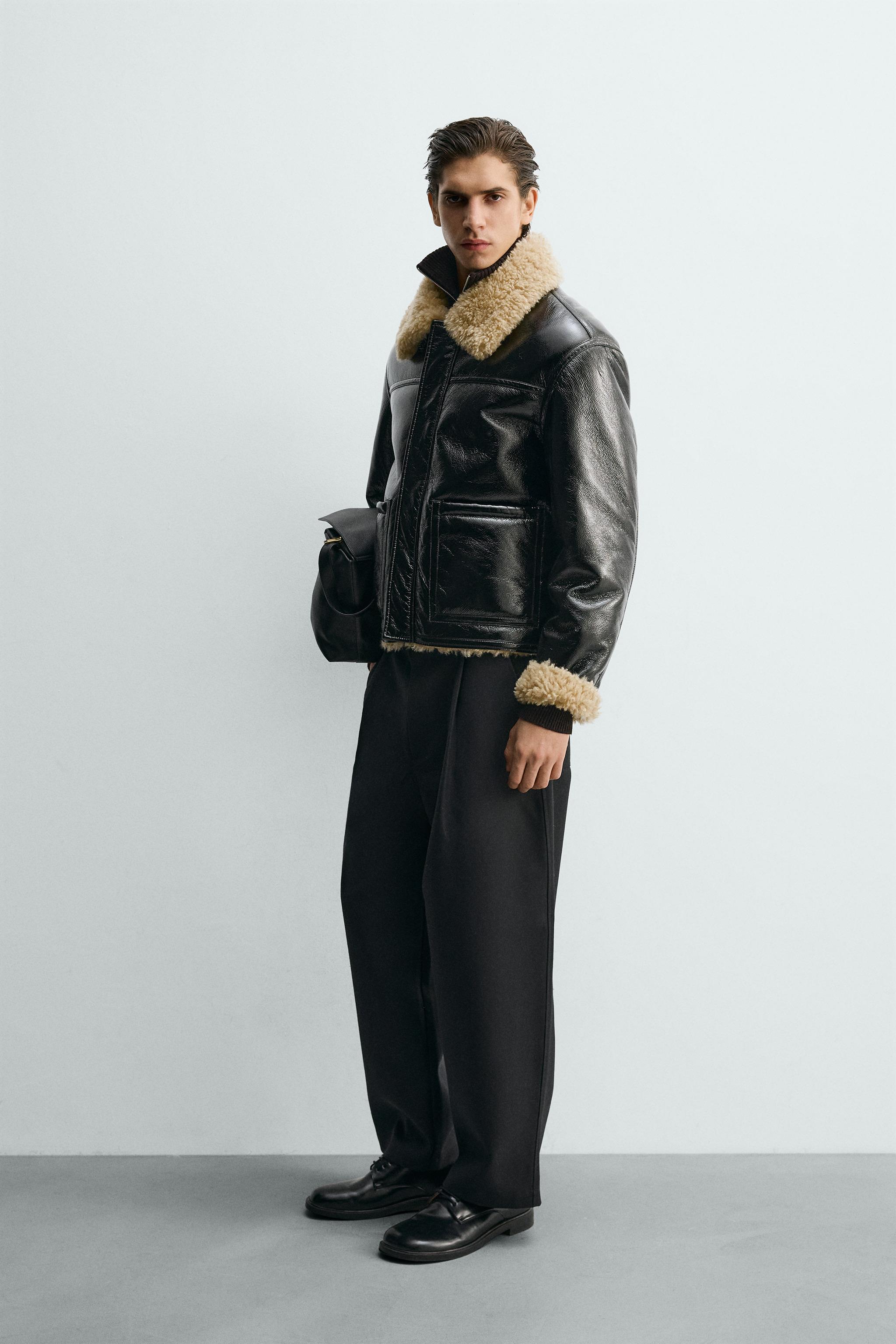 DOUBLE FACED FAUX LEATHER JACKET