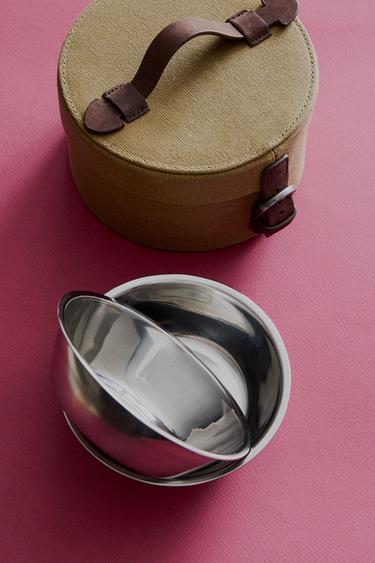 Zara PET FOOD BOWL SET WITH CASE - Brown / Green