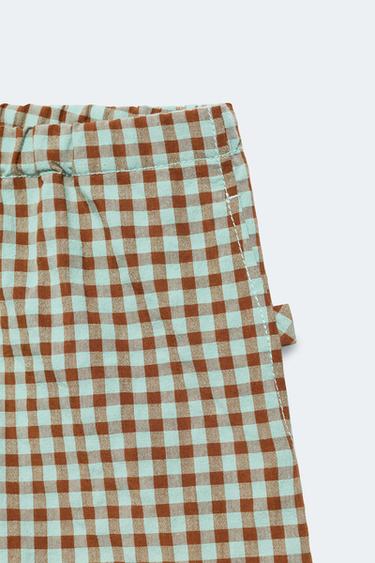 2-14 YEARS / GINGHAM CHECK BERMUDA SHORTS LIMITED EDITION - Turquoise by Zara