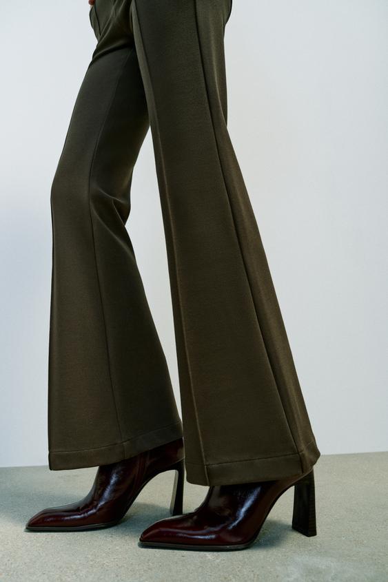 FLARE TROUSERS - Dark khaki by Zara - Image 2