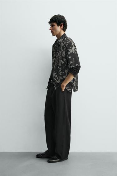 FLOWING CONTRAST PRINT SHIRT - Black by Zara - Image 3