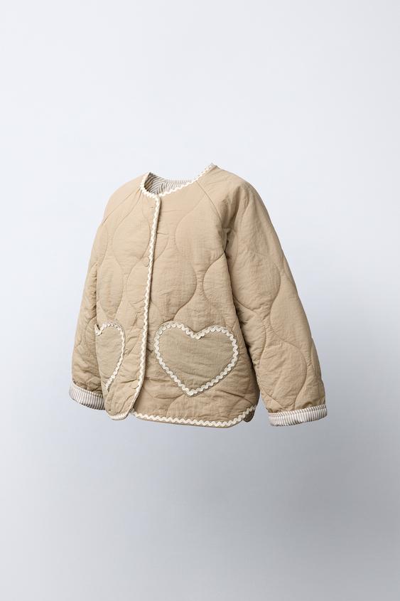 VESTE MATELASSÉE CŒURS - brun de Zara - Image 1
