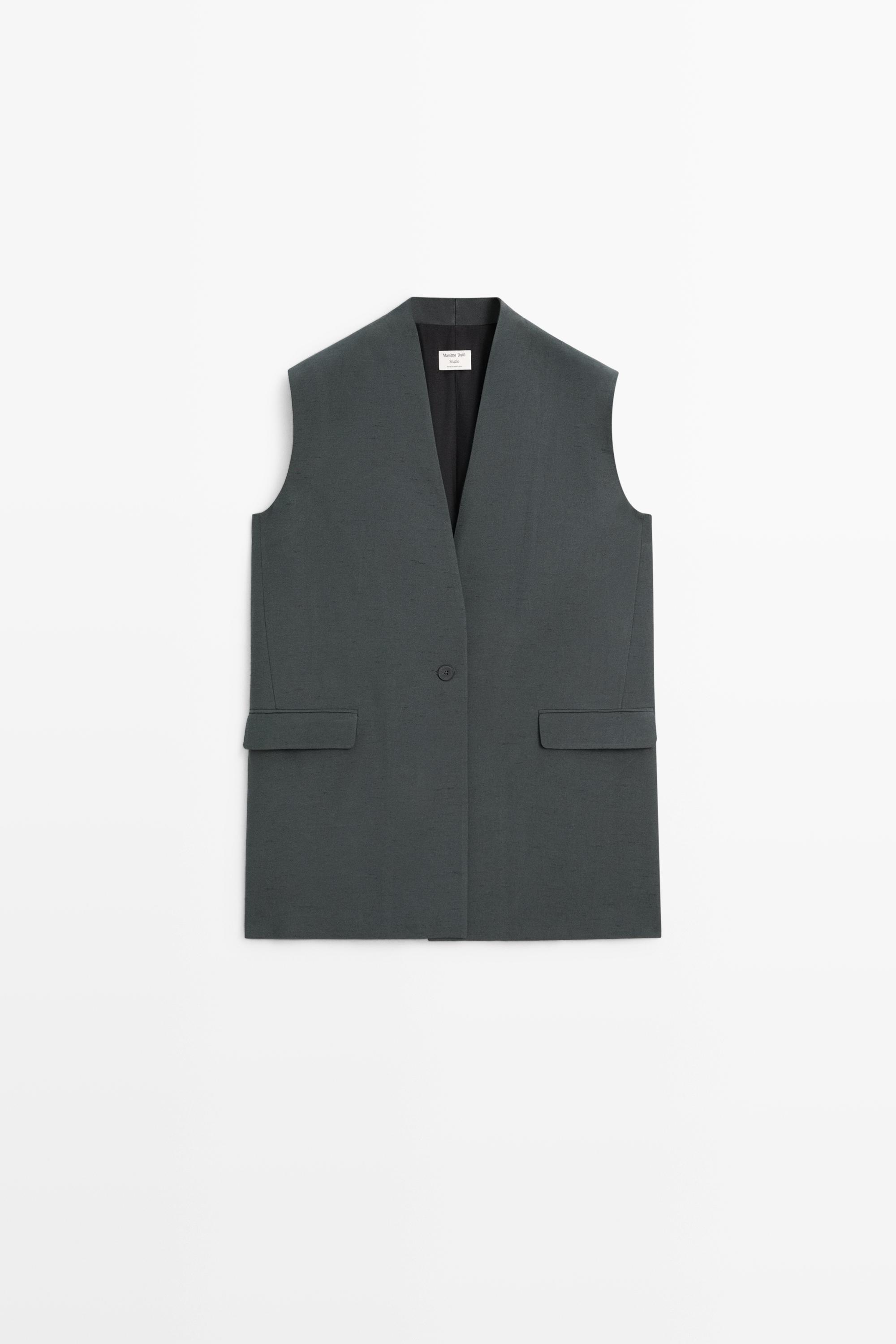Veste sans manches col en V total look - STUDIO
