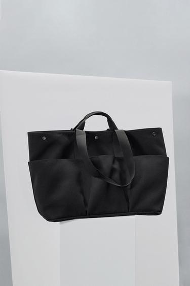 Zara TEHNIČKA SHOPPER TORBA – Crna