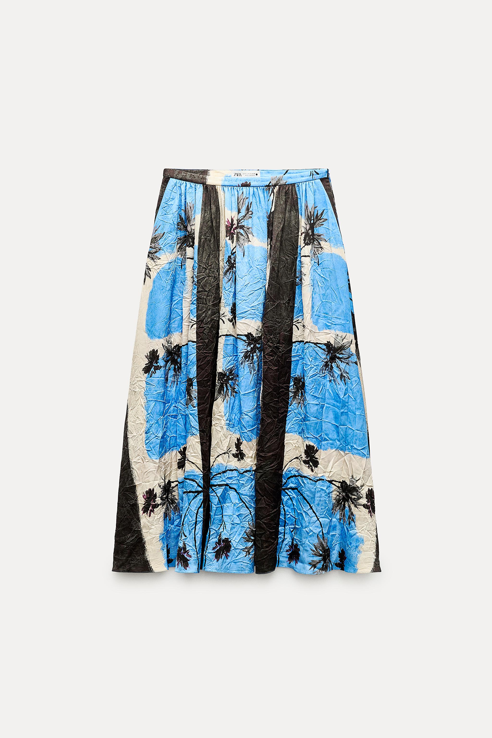 WRINKLED PRINTED SKIRT ZW COLLECTION