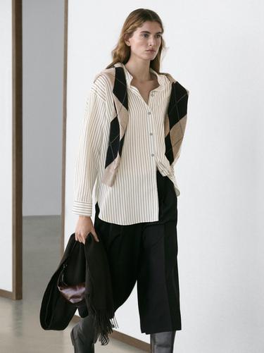 Bermuda larga lana - Negro de Zara