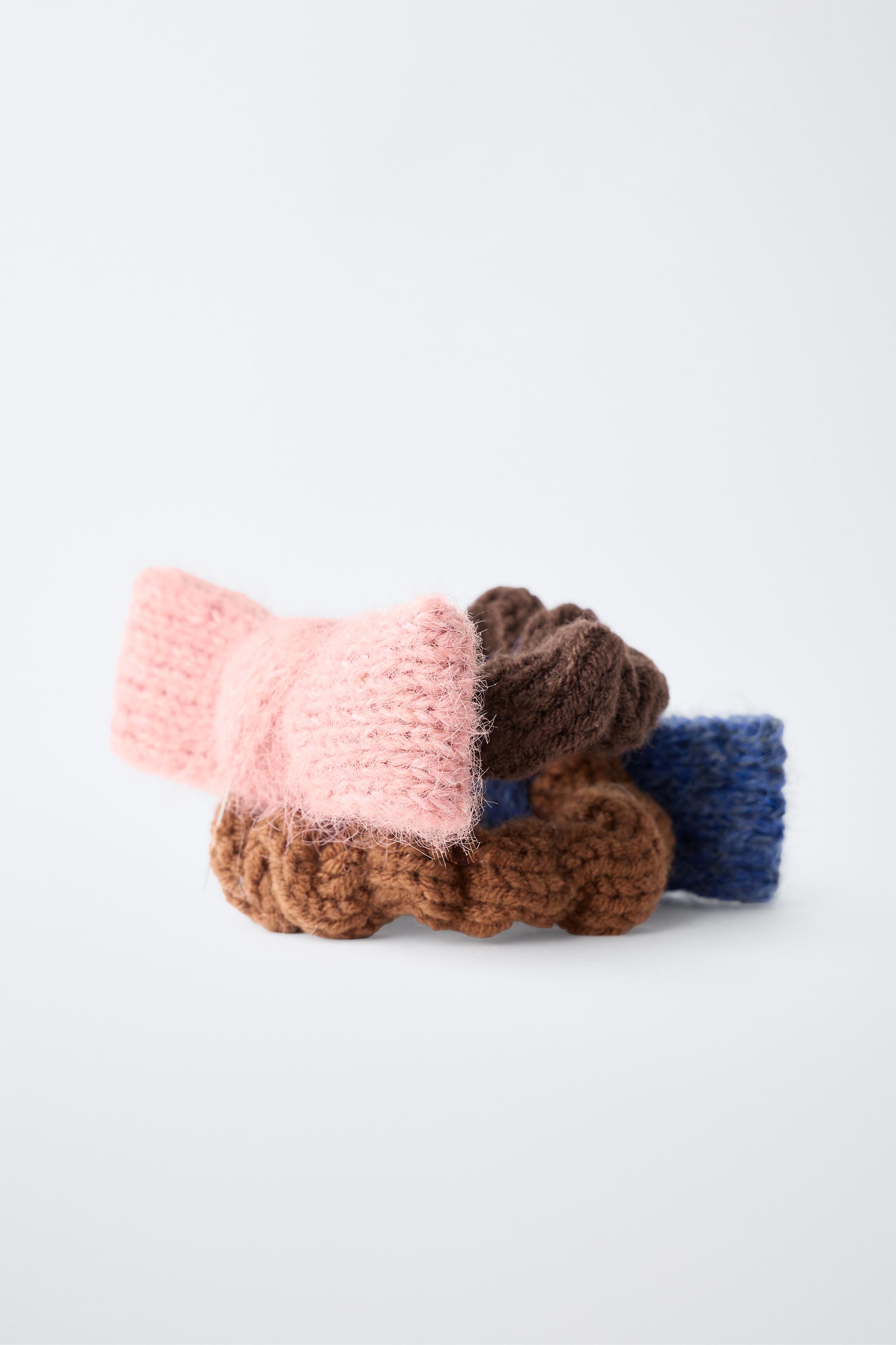 2-PACK OF KNIT BOW HAIR TIES
