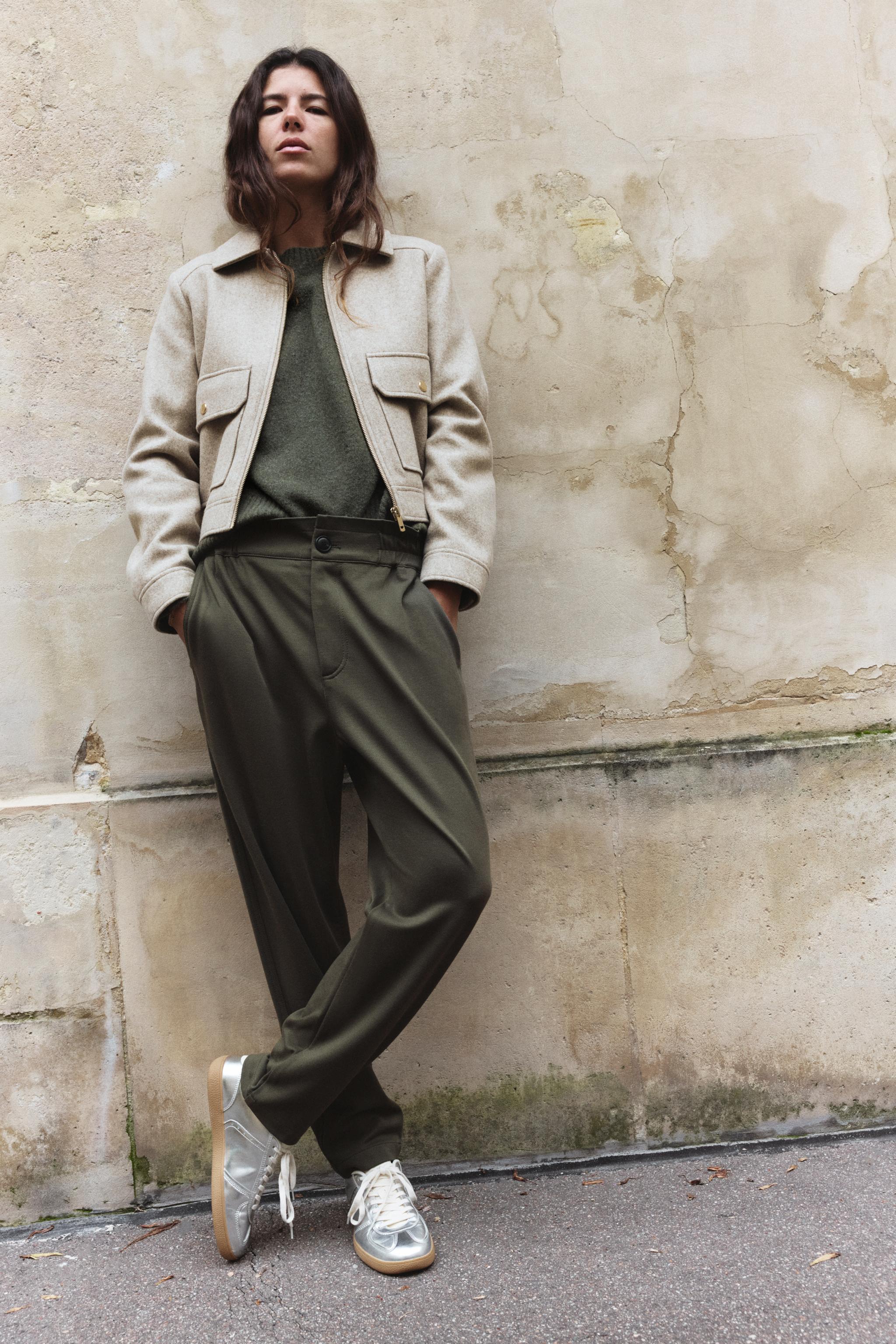 Paperbag trousers zara online