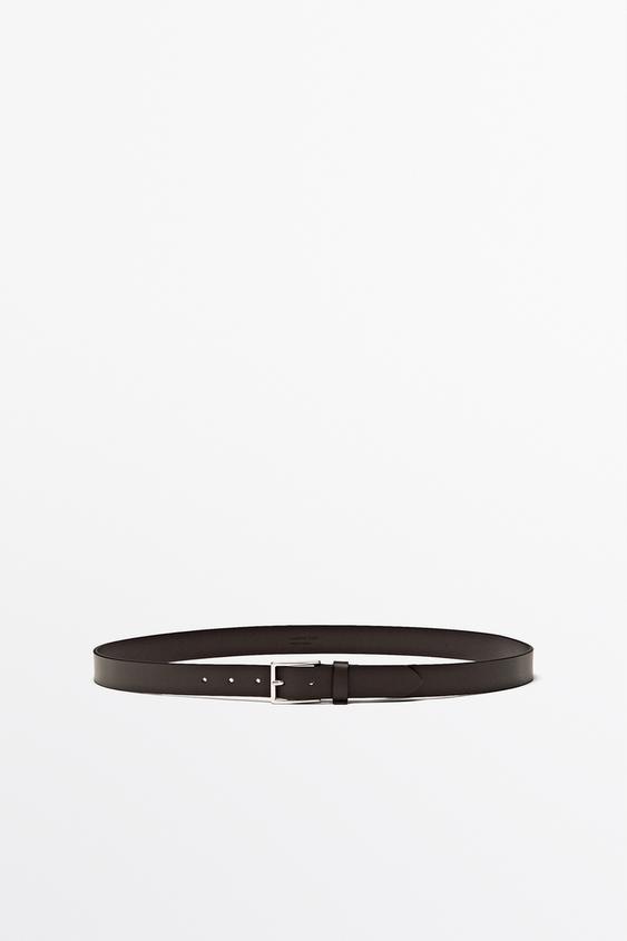 Nappa leather belt with rectangular buckle from Zara - $90