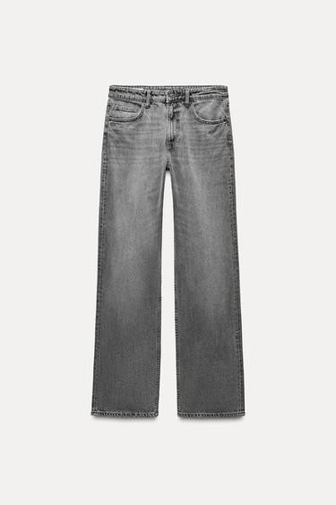 MID-RISE WIDE-LEG TRF JEANS - Grey by Zara