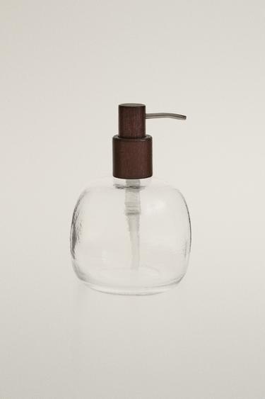 ACACIA AND CERAMIC WOOD SOAP DISPENSER - Transparent by Zara - Image 0