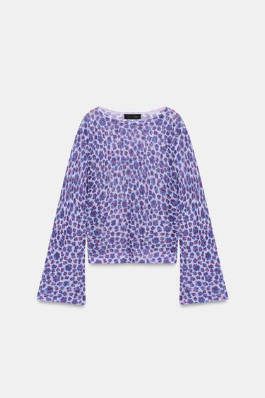 TOP À FLEURS EN MAILLE FINE - Multicolore de Zara - Image 5