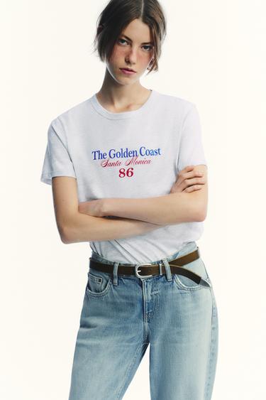TRF LOW-RISE FLARE JEANS - Light blue by Zara