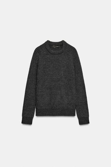 PULL EN MAILLE PERLÉE - Gris foncé de Zara