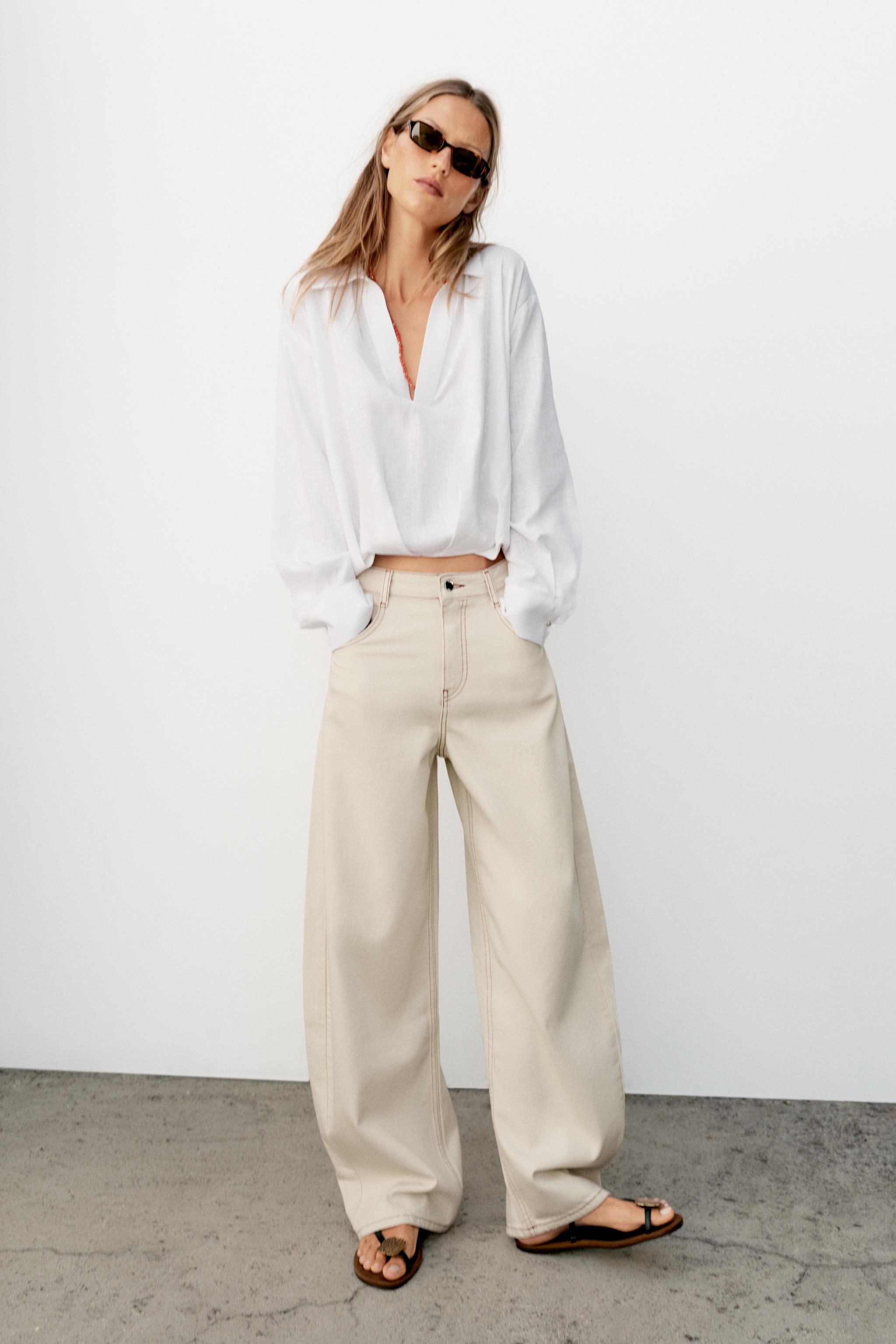 Женские джинсы Zara Z1975 MID-RISE BARREL JEANS