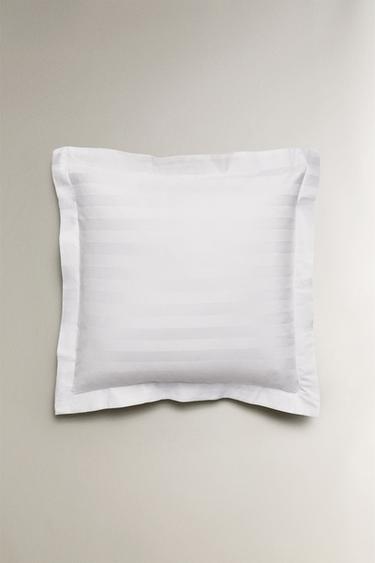 TAIE D’OREILLER SATIN RAYURES (500 FILS) - Blanc de Zara - Image 2