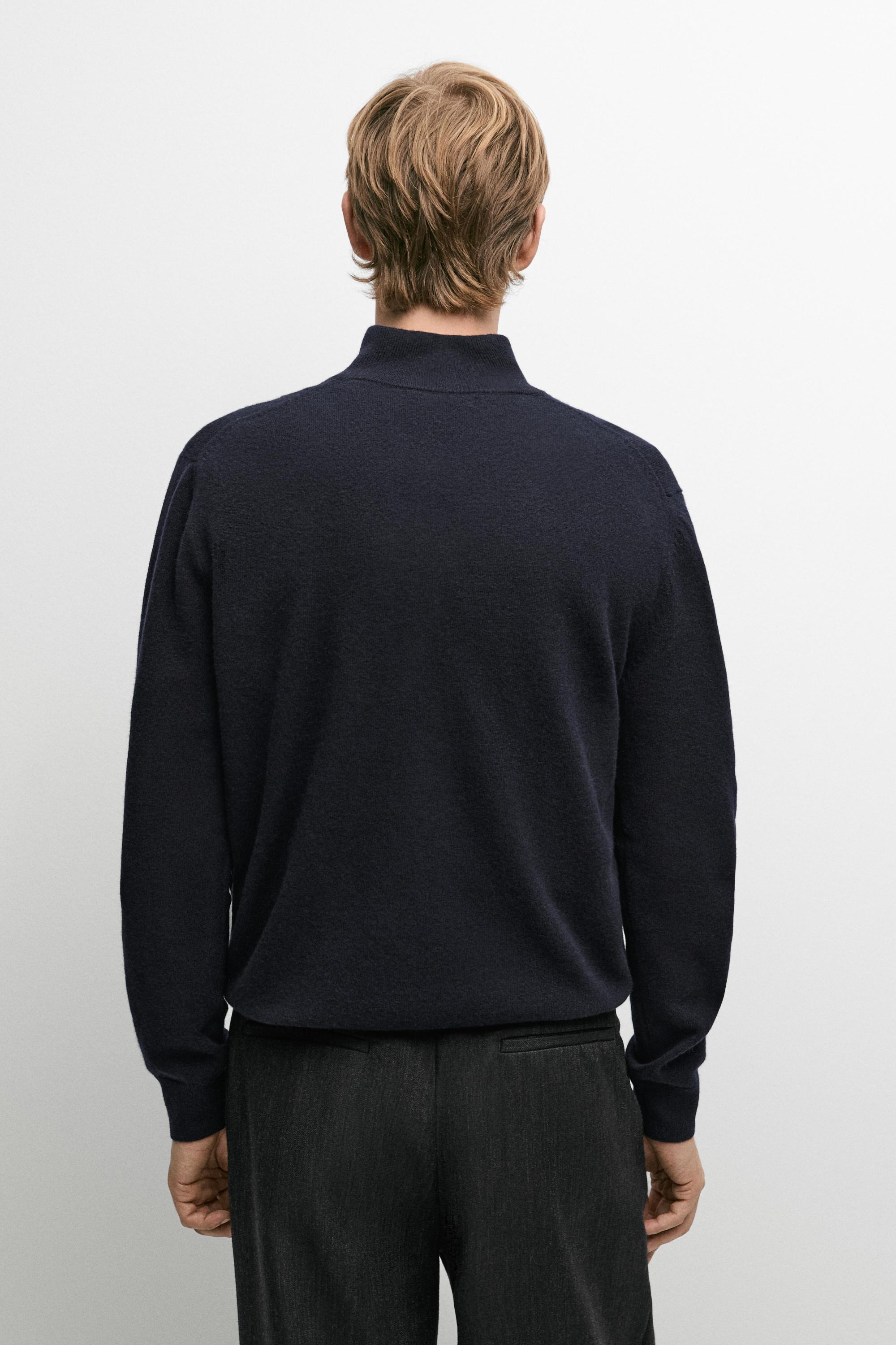 Pull en maille à col mock mélange de laine