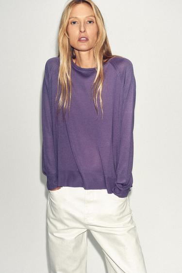 FINE KNIT SWEATER - Dusty purple by Zara