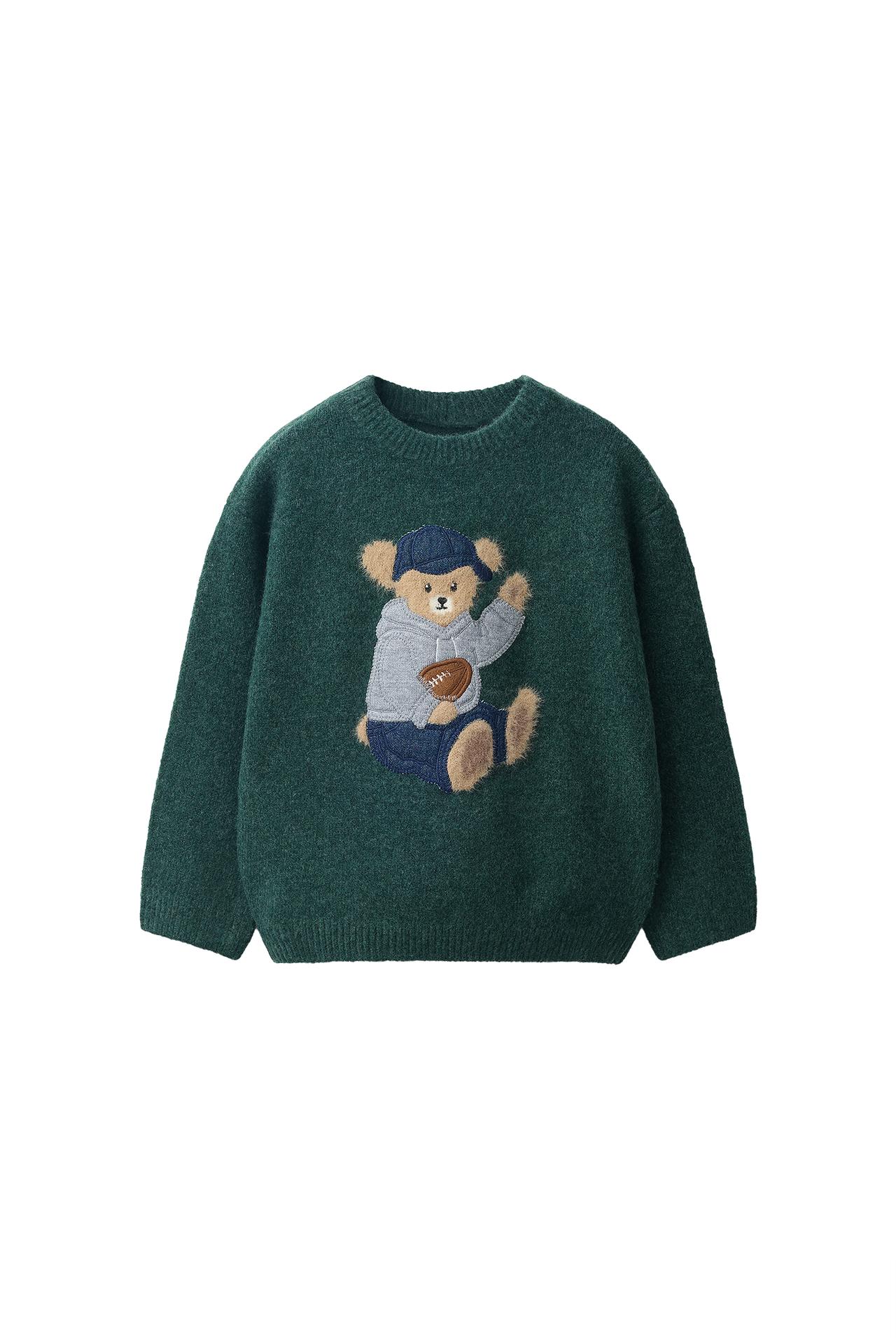EMBROIDERED RUGBY BEAR KNIT JUMPER