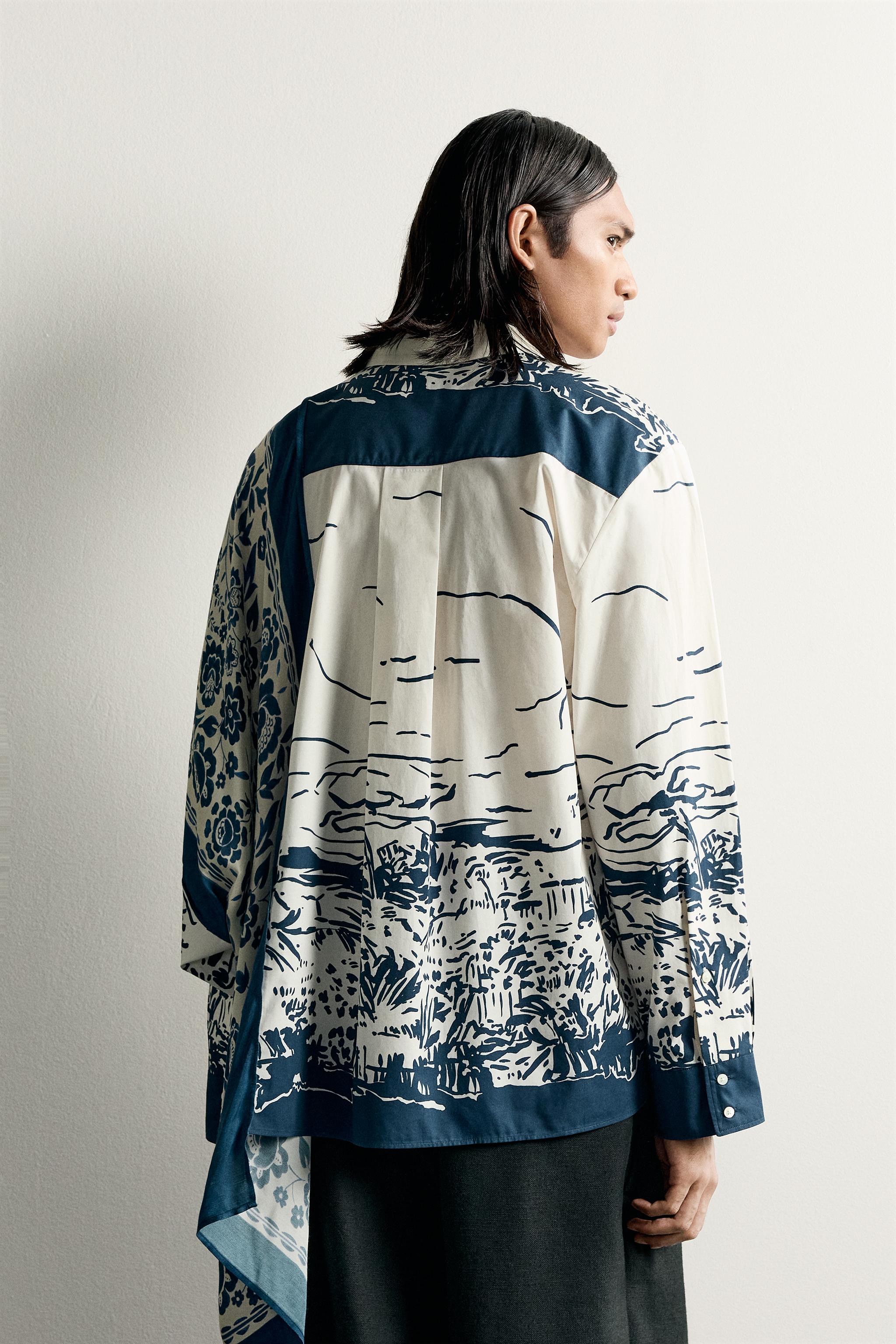 Мужские рубашки Zara LIMITED EDITION PRINTED OVERSIZED FIT SHIRT — фото 3