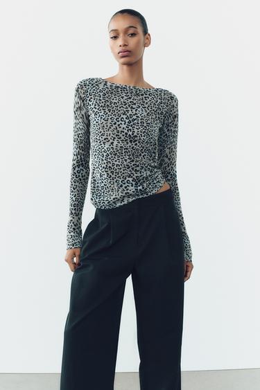 ANIMAL PRINT KNIT TOP - Leopard by Zara - Image 0