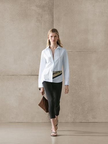 Camisa popelín algodón - Celeste de Zara - Imagen 0