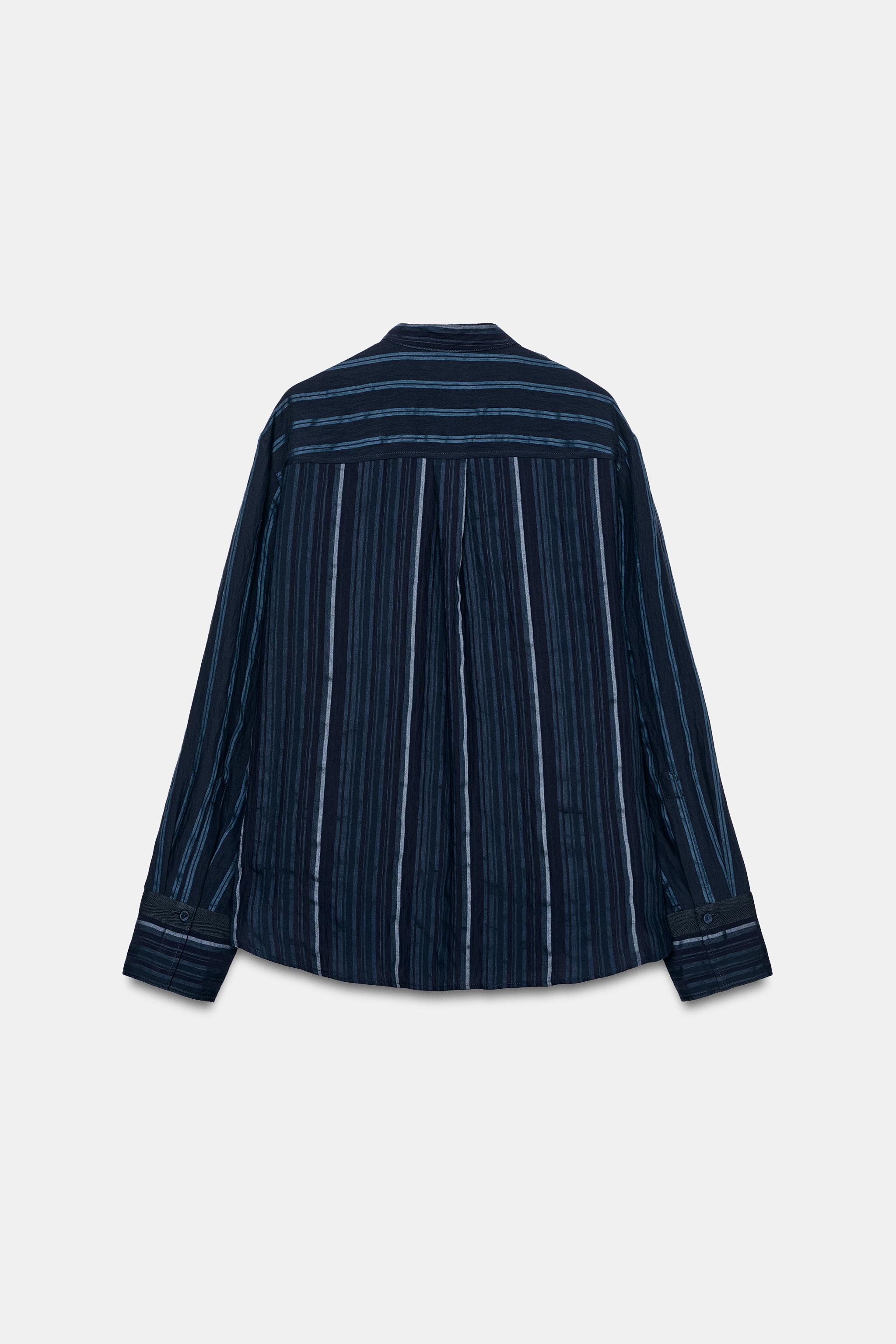 Zara ZW COLLECTION ÇİZGİLİ GÖMLEK görsel 7