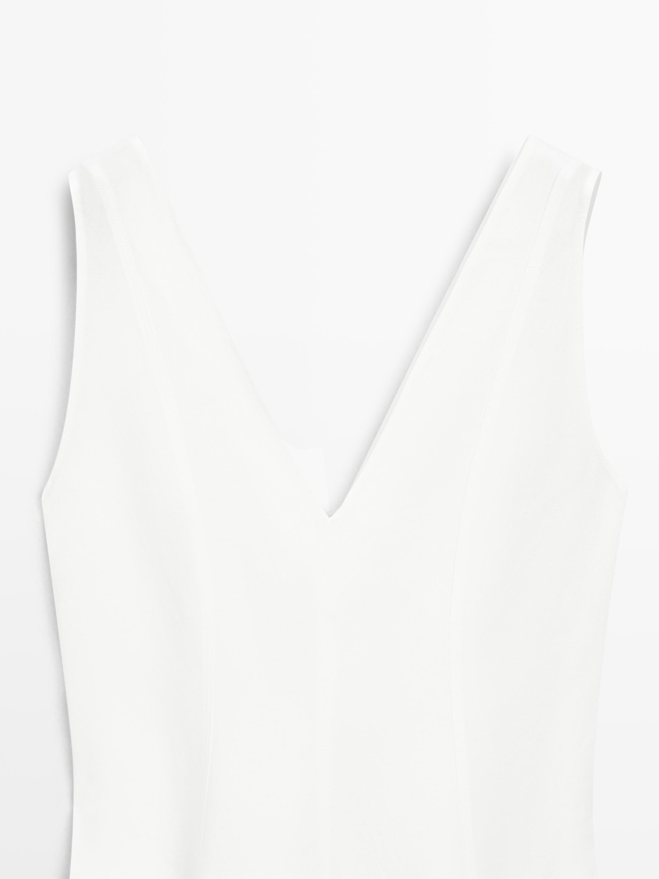 Flowing linen blend midi dress