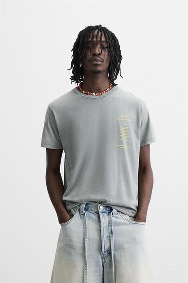 CONTRAST PRINT T-SHIRT - Light grey by Zara