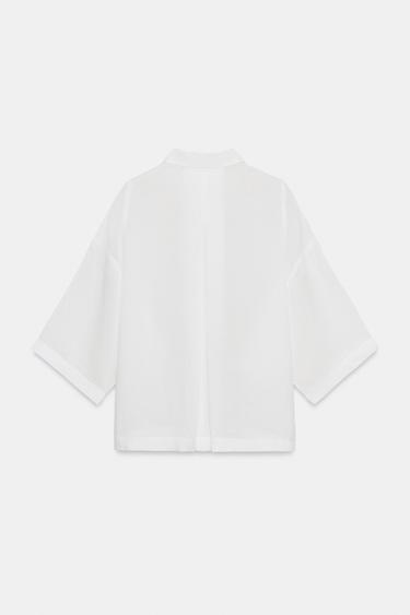 CHEMISE FLUIDE OVERSIZE ZW COLLECTION - Blanc de Zara - Image 6