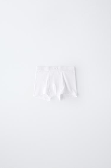 6-14 YEARS/ PACK OF THREE PLAIN BOXER SHORTS WITH LABEL - White by Zara - Image 2
