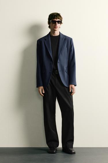 BLAZER REGULAR FIT ESTRUCTURA - Azul de Zara - Imagen 0
