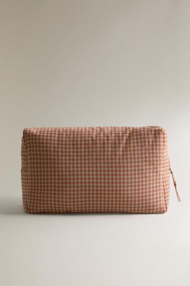 GINGHAM COTTON BABY WASH BAG - برتقالي داكن الخاص بـ Zara - صورة 0