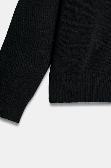 Zara 100% CASHMERE LONG SLEEVE JUMPER - Black