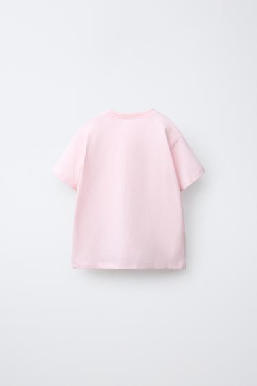 CROCHET BOW T-SHIRT - Pink by Zara - Image 1