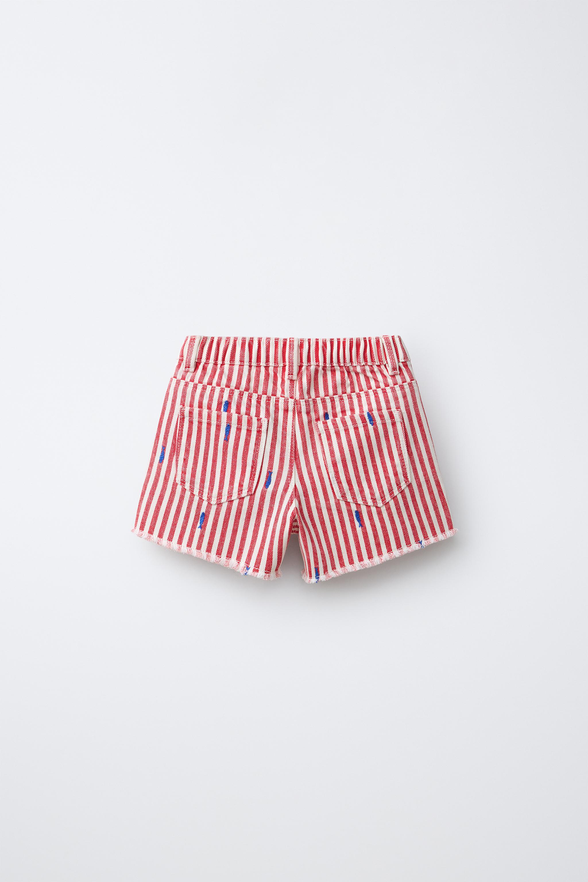 EMBROIDERED FISH MOM FIT TWILL SHORTS - CASA LAWA X ZARA KIDS