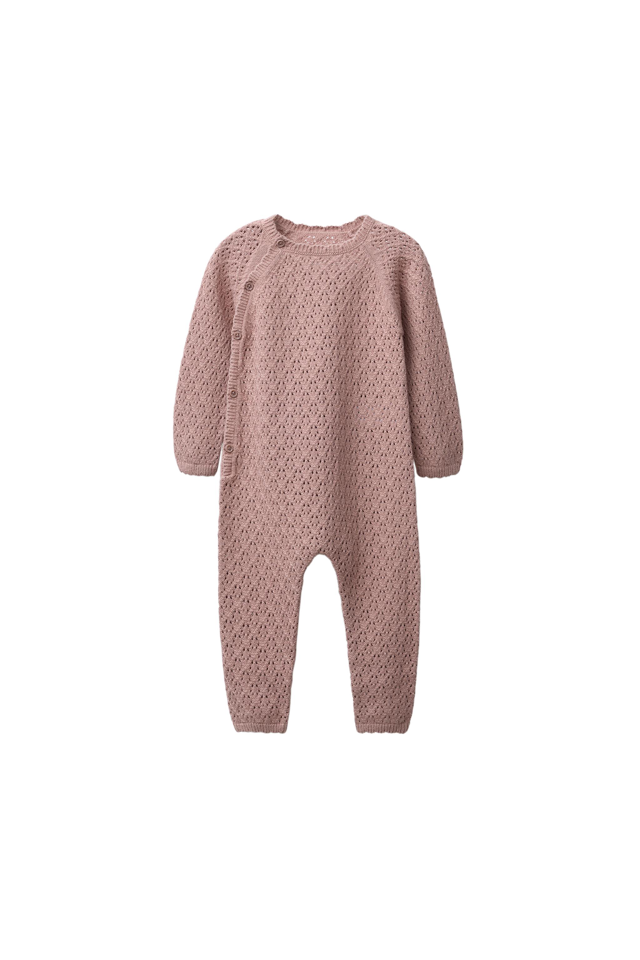 【ZARA Baby】カシミヤ100%ニット キモノロンパース ボンネ付き キッズ コットンとシルク ロンパース | Zara Home 日本/Japan