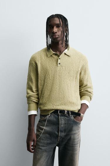 KNIT OPEN-WORK POLO SHIRT - Light green by Zara