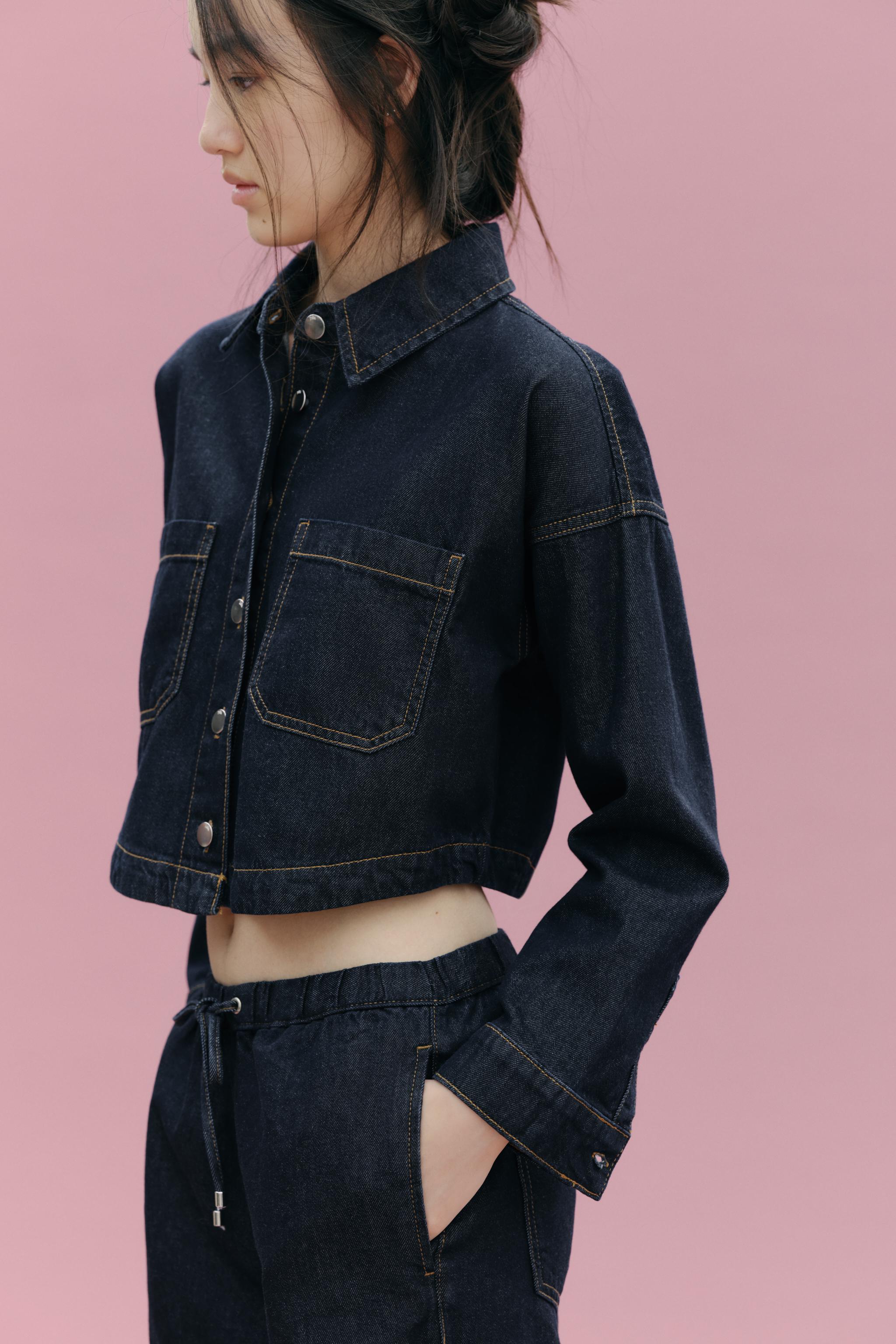 Z1975 ショートデニムシャツ - ブルー | ZARA Japan / 日本