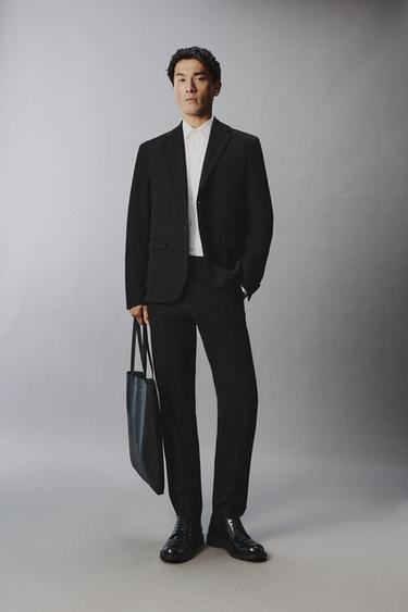 Zara STRETCH SUIT PANTS - Black - Image 0