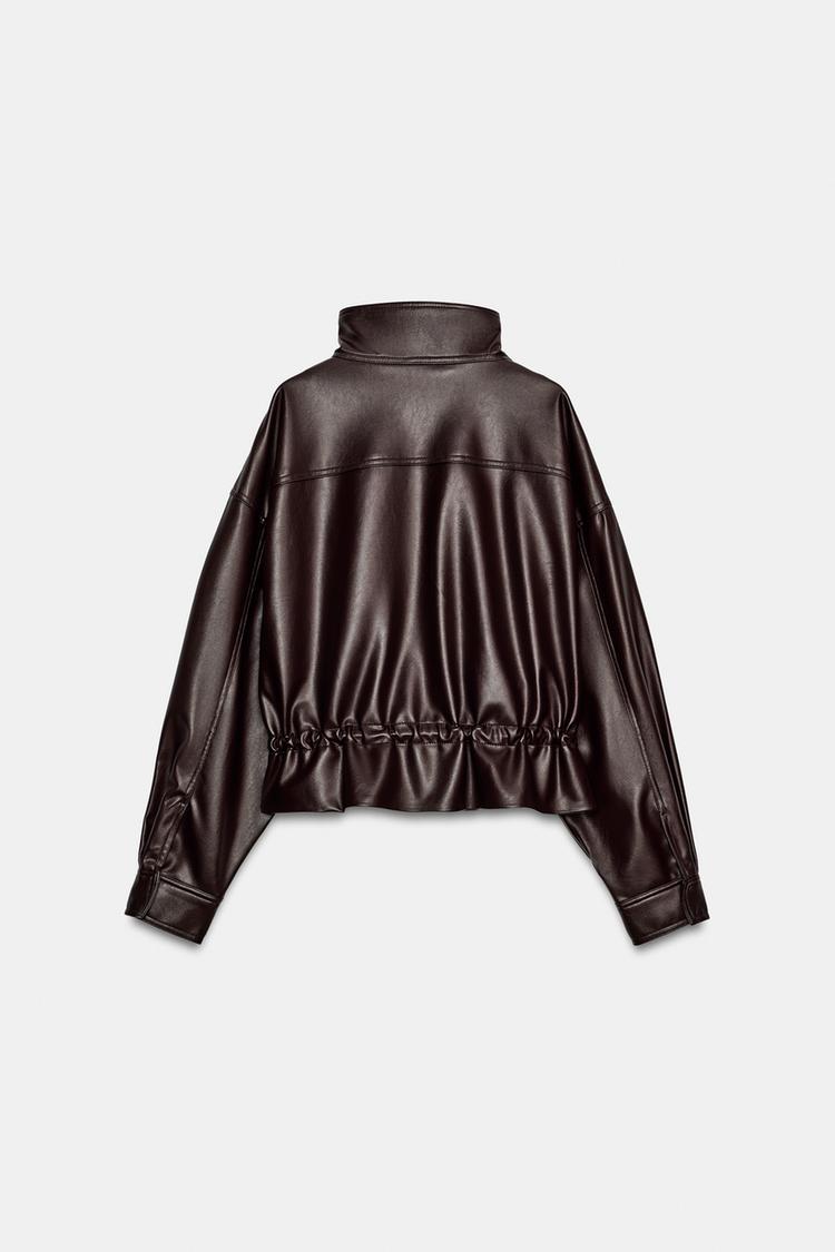 Chaqueta de efecto cuero con cintura ajustable 8