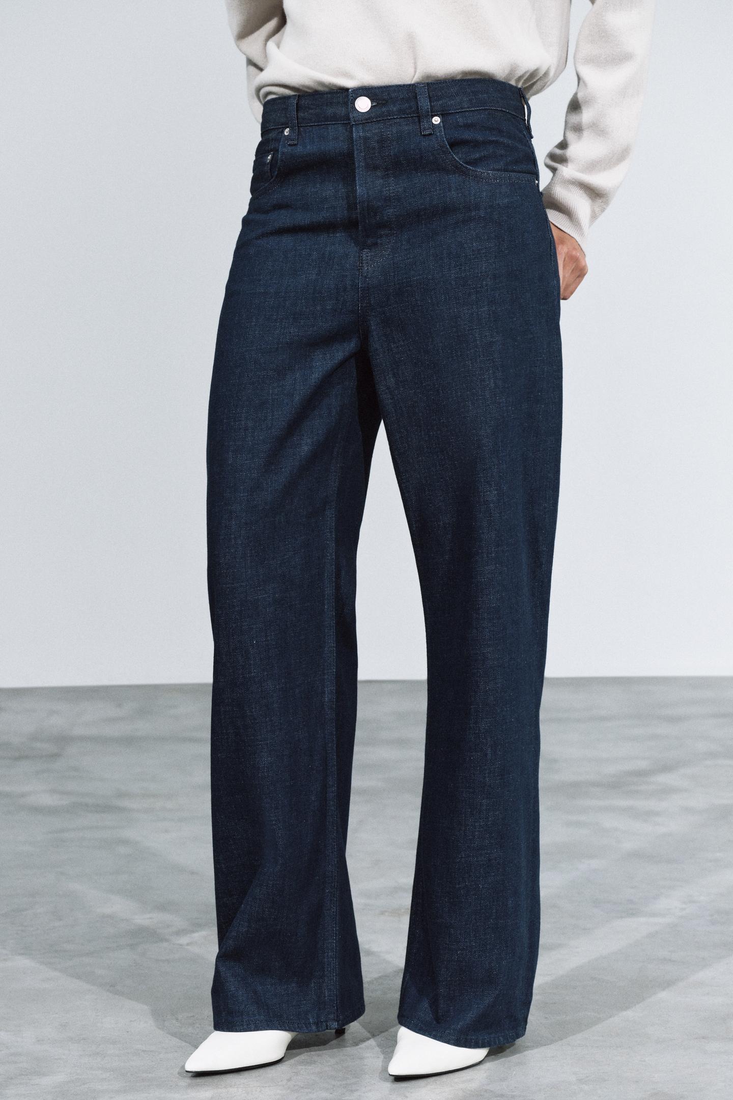Женские джинсы Zara ZW Collection High-Rise Straight Fit, цвет: Синий — фото 2