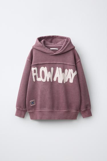 SUDADERA CAPUCHA ESTAMPADO EFECTO SPRAY - Lila de Zara - Imagen 0