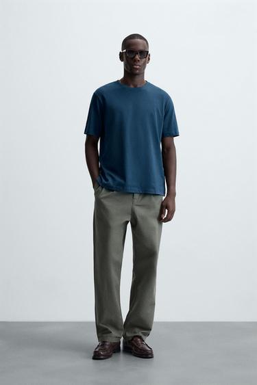 Zara BASIC MEDIUM WEIGHT T-SHIRT - Blue