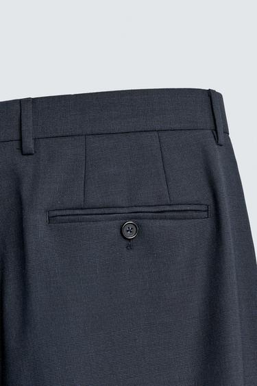 PANTALON DE COSTUME À CARREAUX - Bleu de Zara - Image 7
