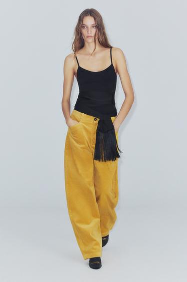 ZW COLLECTION CORDUROY TROUSERS - Yellow by Zara
