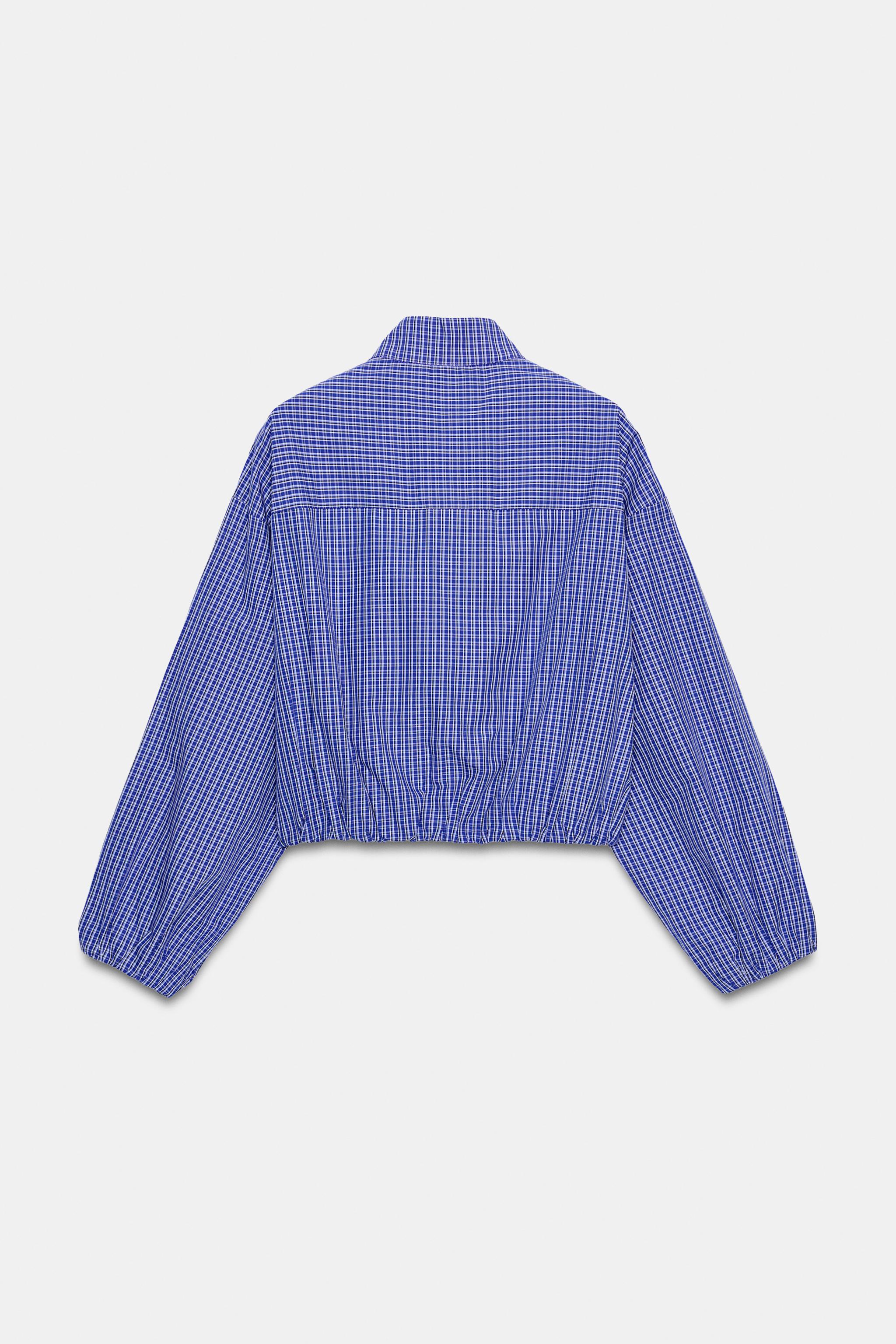 CHEMISE À CARREAUX ET MANCHES BOUFFANTES