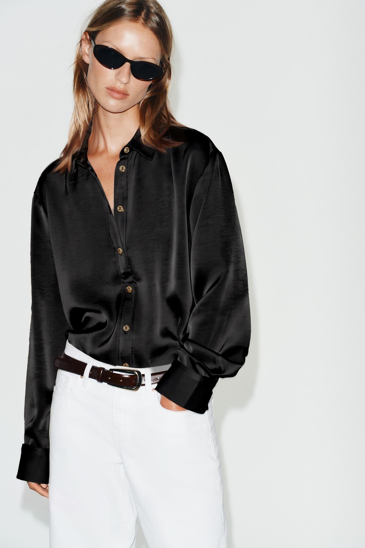 GOLD BUTTON SATIN SHIRT